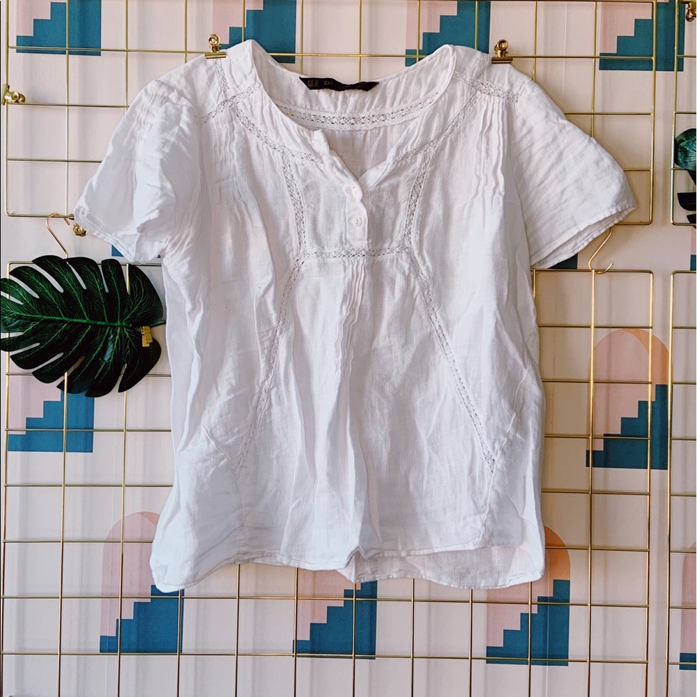 Zara 100% linen top